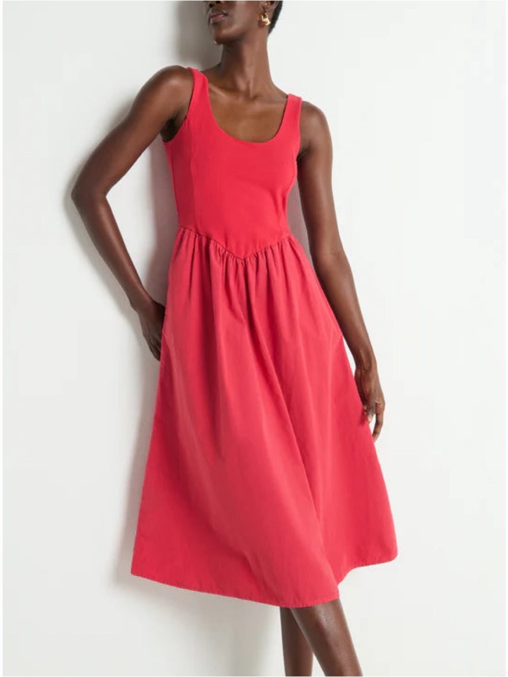Nation LTD Los Angeles Fiona Midi Dress Sleeveless Women’s XS Red NWT